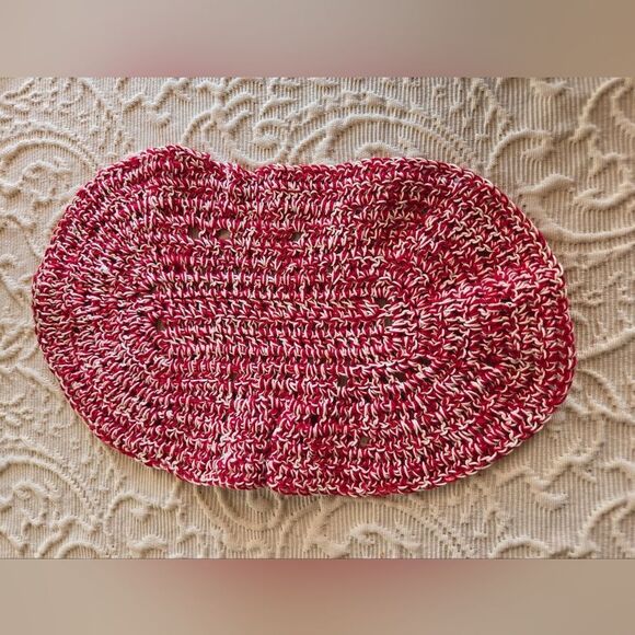 Handmade Red, White, and Blue Crochet Placemat Doilies - Picture 2 of 4